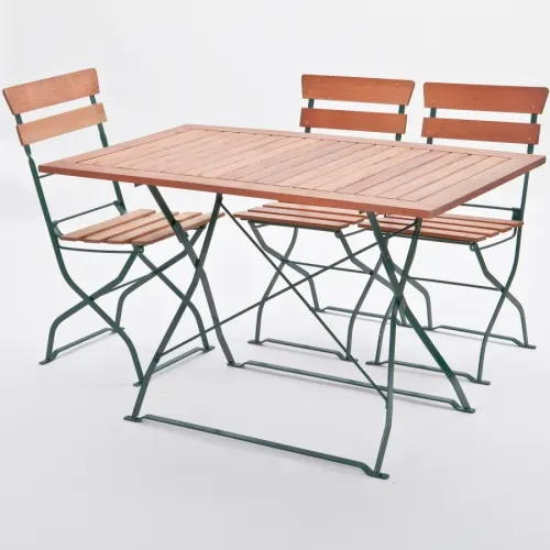 Gartentisch mit Holzlattung, 120 x 70 cm - Farbe: rotbraun / gr�n