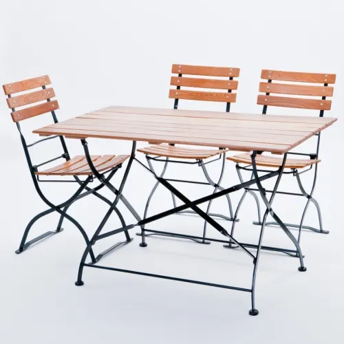 Gartentisch mit Holzlattung, 120 x 70 cm - Farbe: rotbraun / gr�n