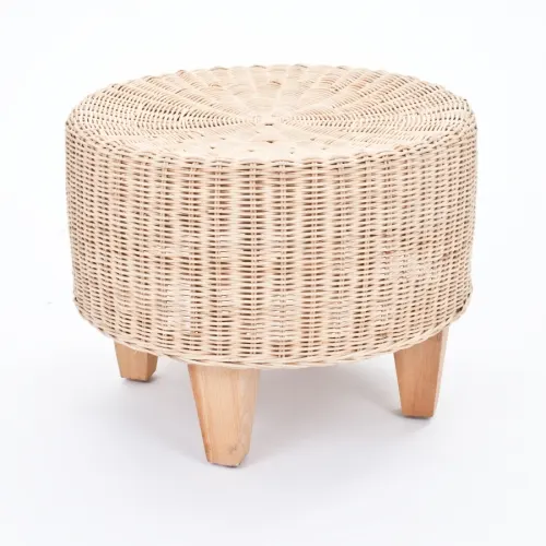 Rattan Hocker, rund, braun