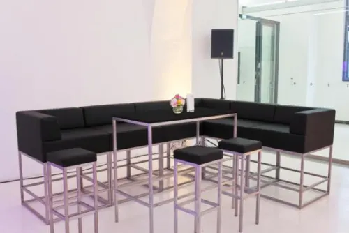 Stehtisch, Niro - Gr��e: 60 x 120 cm - Platte: schwarz