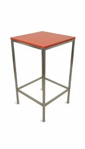 Stehtisch, Niro - Gr��e: 60 x  60 cm - Platte: rot