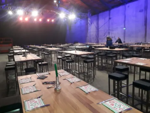 Stehtisch, Niro - Gr��e: 80 x 180 cm  - Platte: Eiche