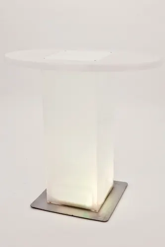 Stehtisch mit ovaler Platte, Plexi, mit LED-Beleuchtung