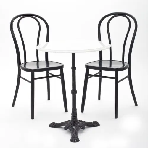 Kaffeehaustisch mit Marmorplatte - Durchmesser: 80 cm