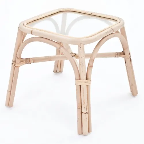 Gartentisch, Rattan, Glas