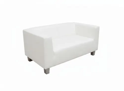 Ledersofa mit gleichhoher Seitenlehne - Gr��e: f�r 2 Personen - Farbe: wei�