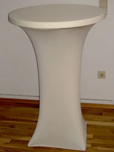 Husse & Haube f�r runden Stehtisch - Farbe: creme-wei�