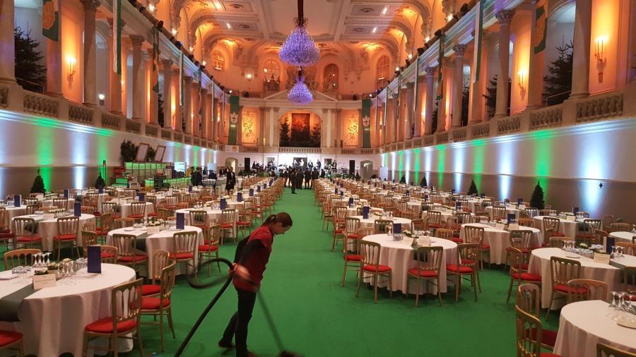 Goldstuhl mit Polster - Farbe: rot