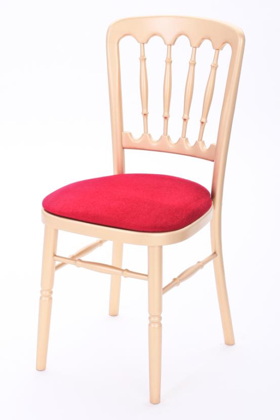 Goldstuhl mit Polster - Farbe: rot