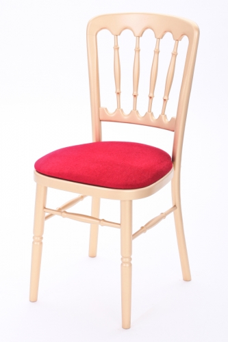 Goldstuhl mit Polster - Farbe: rot