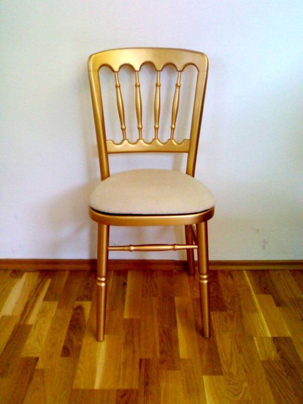 Goldstuhl mit Polster - Farbe: creme-wei�e