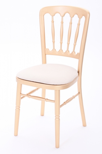 Goldstuhl mit Polster - Farbe: creme-weie