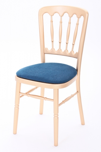 Cheltenham-Stuhl - Farbe: gold - Sitz: blau