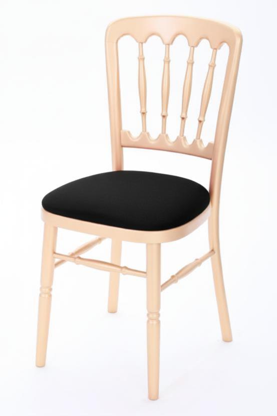 Goldstuhl mit Polster - Farbe: schwarz