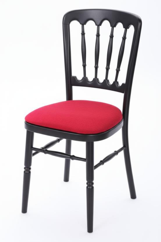 Cheltenham-Stuhl mit Polster - Farbe: schwarz - Sitz: rot