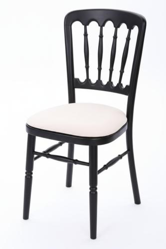 Cheltenham-Stuhl mit Polster - Farbe: schwarz - Sitz: creme-wei�e