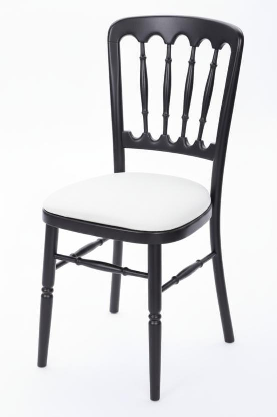 Cheltenham-Stuhl mit Polster - Farbe: schwarz - Sitz: rein-wei�