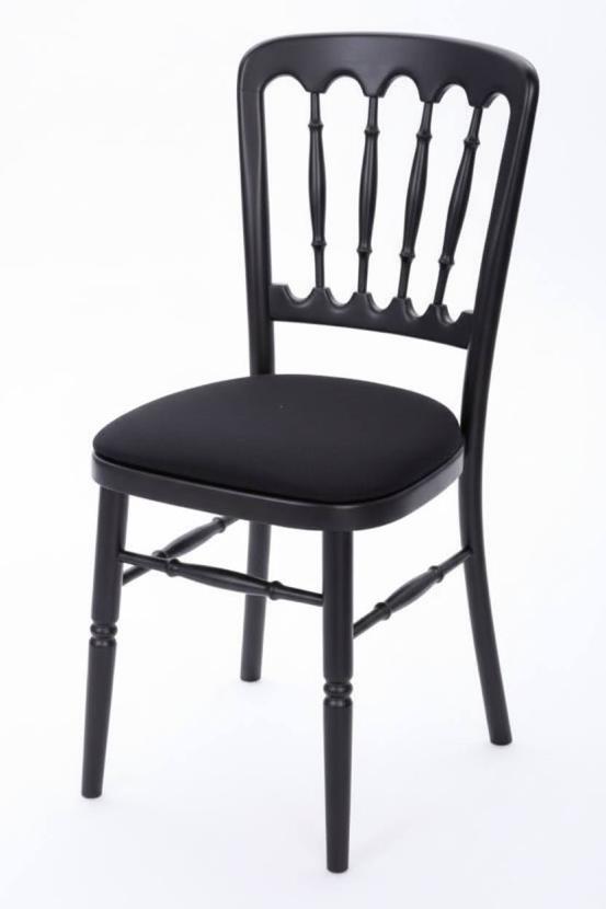 Cheltenham-Stuhl mit Polster - Farbe: schwarz - Sitz: schwarz