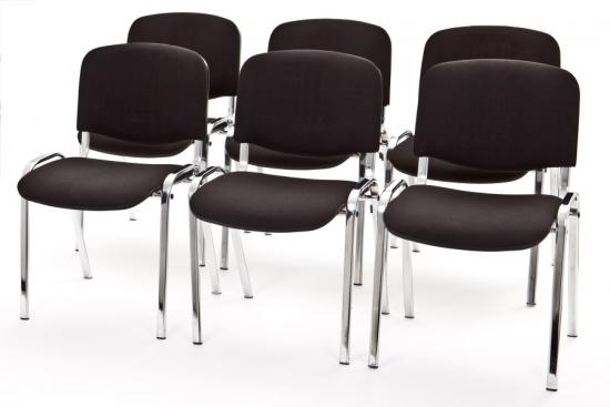 Polsterstuhl mit Chromgestell - Farbe: schwarz