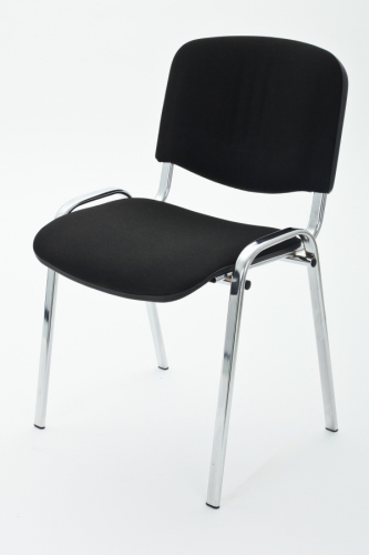 Polsterstuhl mit Chromgestell - Farbe: schwarz