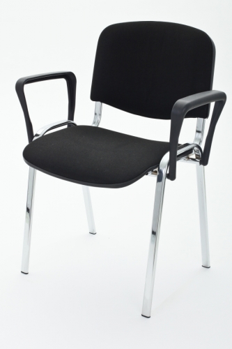 Polsterstuhl, schwarz mit Armlehne