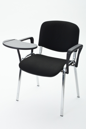 Polsterstuhl, schwarz mit Schreibplatte