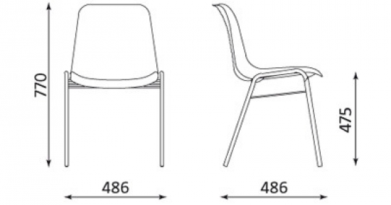 Schalenstuhl, Kunststoff, schwarz