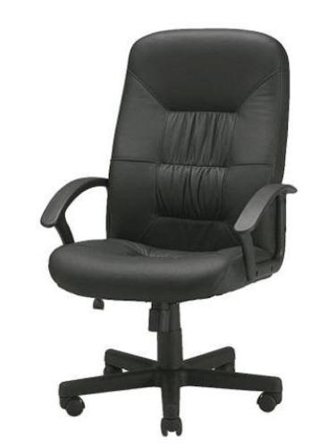 Lederdrehstuhl mit hoher Lehne, schwarz