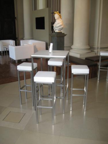 Barhocker, eckig, wei�er Polster