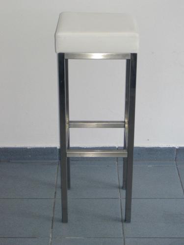Barhocker, eckig, wei�er Polster
