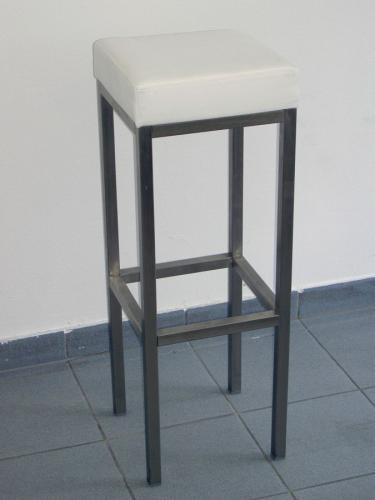 Barhocker, eckig, wei�er Polster
