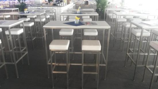 Barhocker, eckig, wei�er Polster