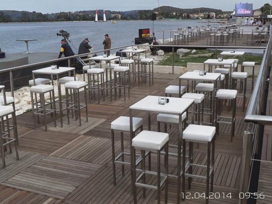Barhocker, eckig, wei�er Polster