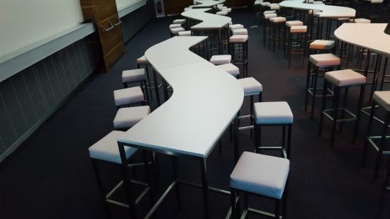 Barhocker, eckig, wei�er Polster