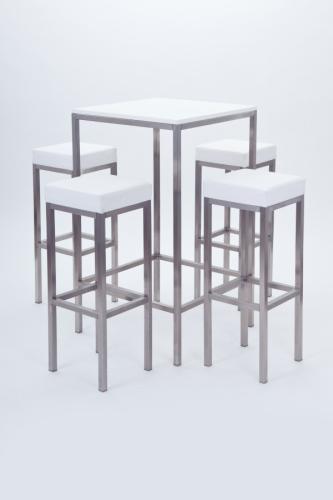 Barhocker, eckig, wei�er Polster