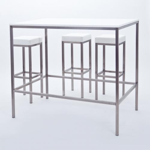 Barhocker, eckig, wei�er Polster