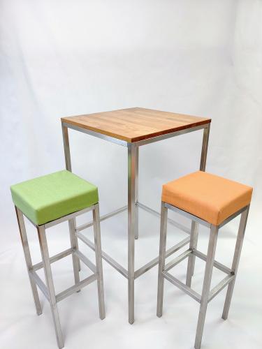 Barhocker, Niro - Sitz: Stoff - Gr�n