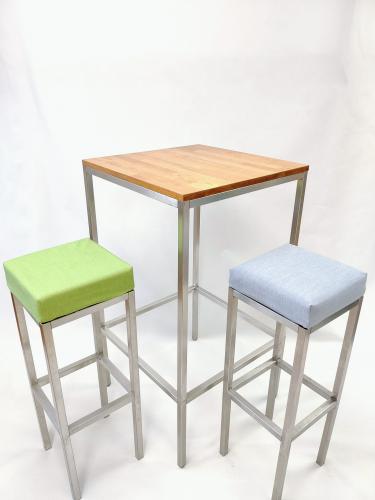 Barhocker, Niro - Sitz: Stoff - Gr�n