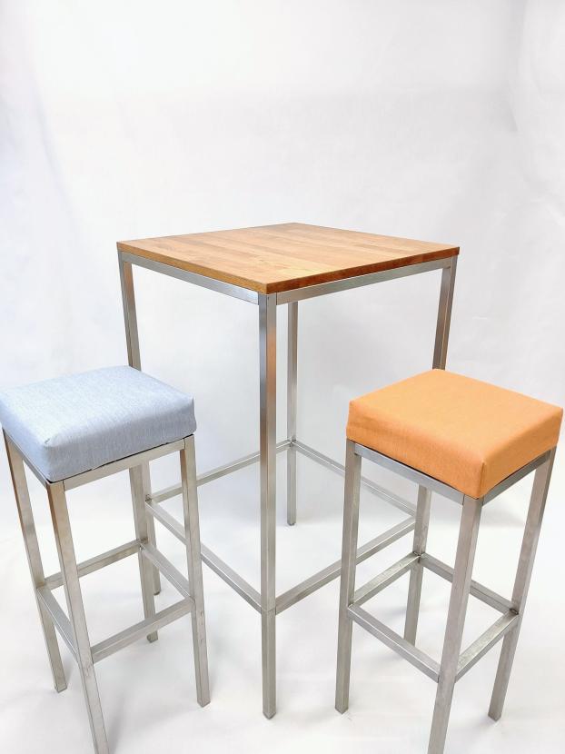 Barhocker, Niro - Sitz: Stoff - Denim