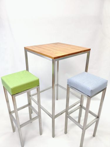 Barhocker, Niro - Sitz: Stoff - Denim