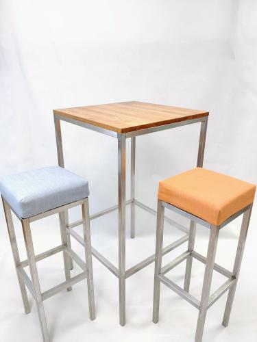 Barhocker, Niro - Sitz: Stoff - Orange