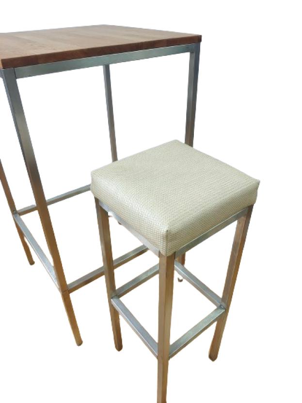 Barhocker, Niro - Sitz: Creme-wei�, EcoFabricShield