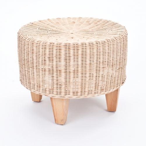 Rattan Hocker, rund, braun