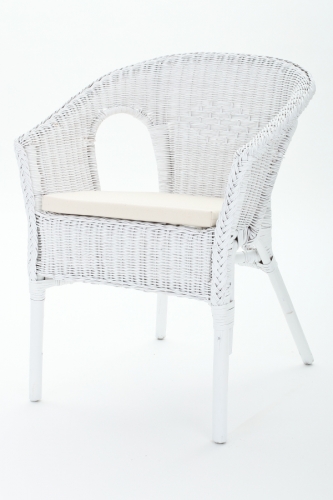 Polster fr Rattan- oder Gartenstuhl, creme-wei