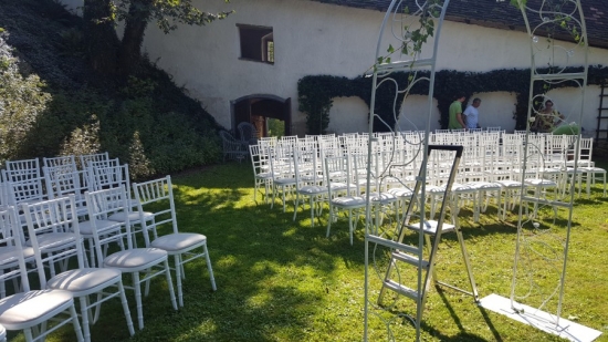 Polo Stuhl - Farbe: wei� - Polster: creme-wei�