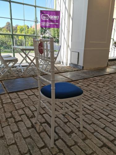 Polo Stuhl - Farbe: wei� - Polster: blau