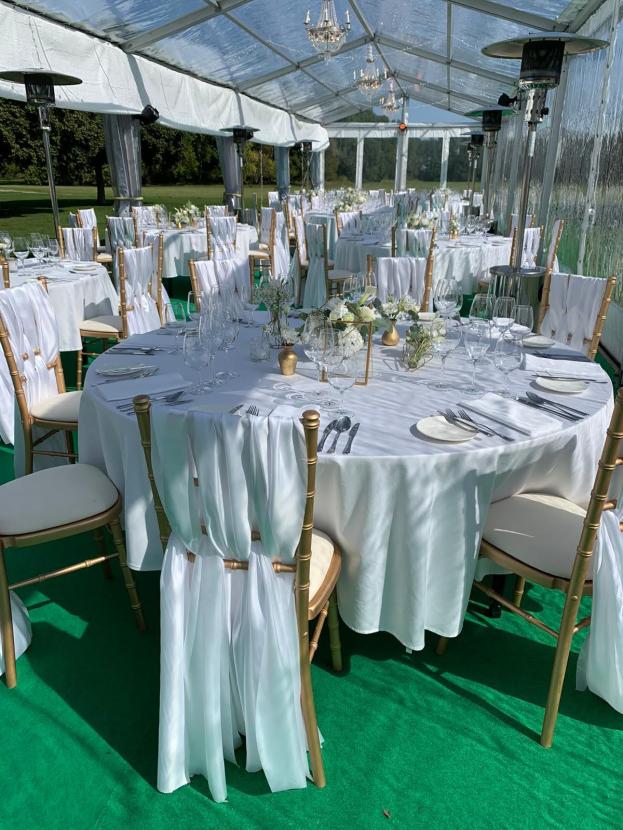 Polo Stuhl - Farbe: gold - Polster: creme-wei�