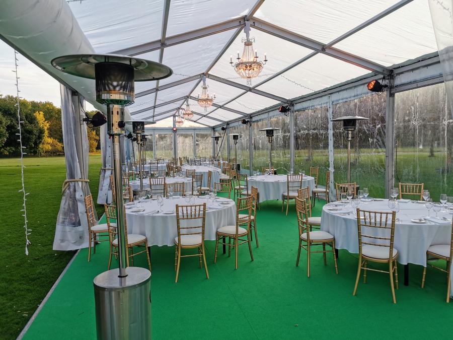 Polo Stuhl - Farbe: gold - Polster: creme-wei�