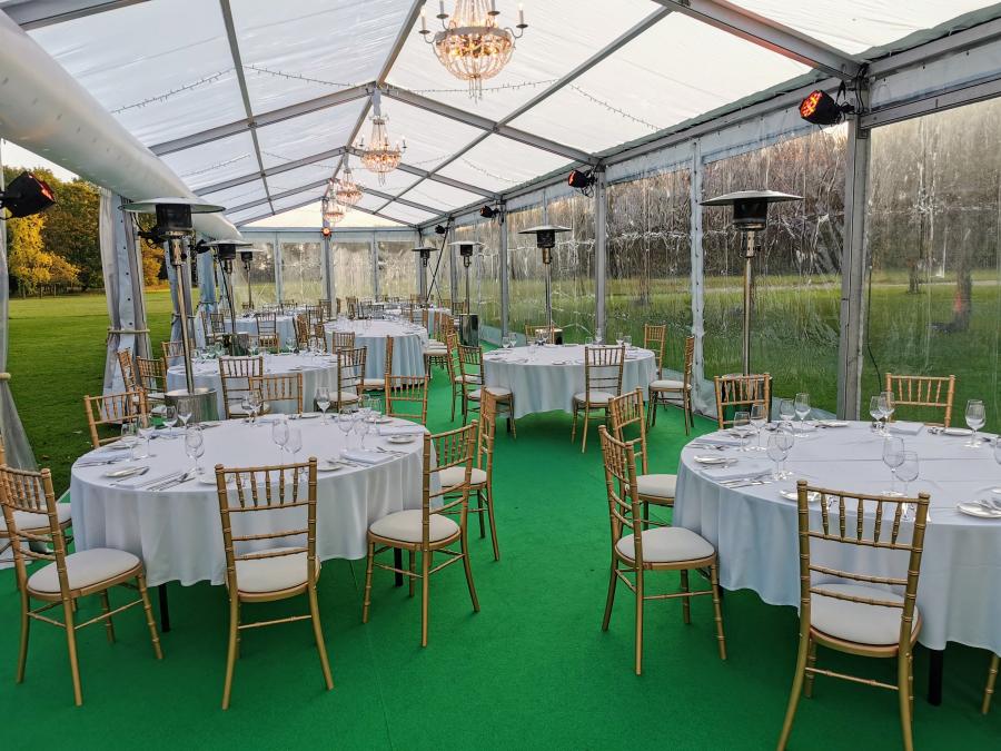 Polo Stuhl - Farbe: gold - Polster: creme-wei�