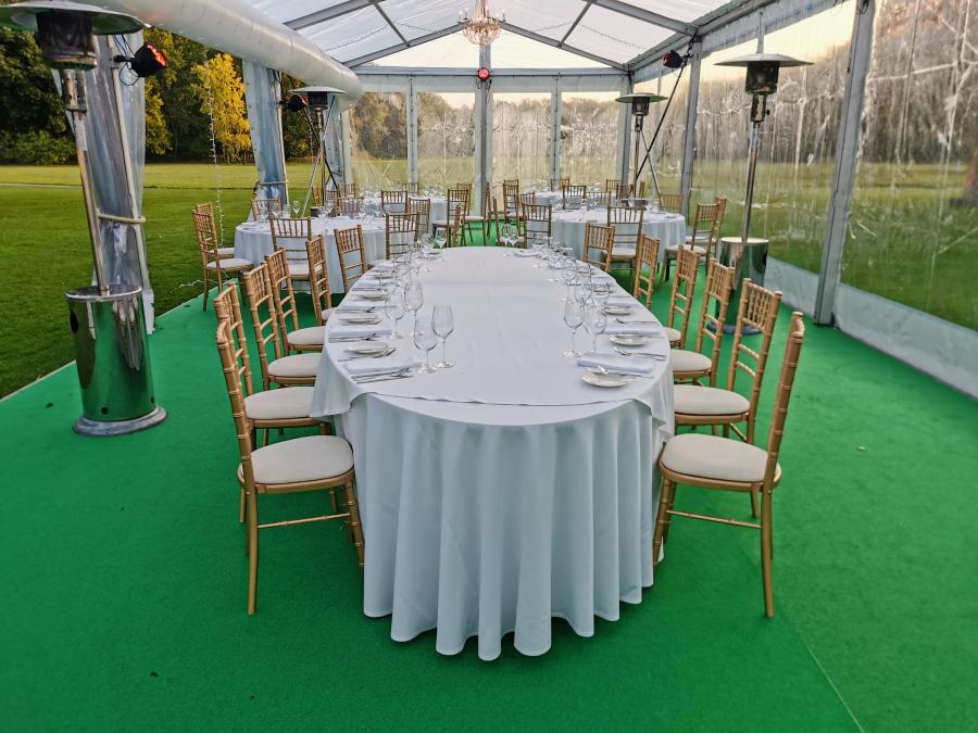 Polo Stuhl - Farbe: gold - Polster: creme-wei�